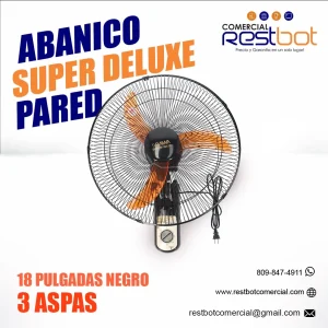 Abanico Super Deluxe 18 pulgadas negro, de 3 aspas